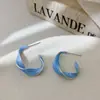 Pendientes de Tornillo Retorcidos Esmaltados con Goteo de Aceite Estilo Coreano Chapados en Oro Cobre para Mujer, Nuevos Pendientes de Botón de Moda Trendy de Lujo Ligero de Nicho con Temperamento