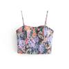 Verão Novo Europeu e Americano Roupas Femininas Moda Vintage Pintura a Óleo Estilo Sexy Sling Strap Tube Top Two-Wear Vest Top C6397