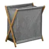 Cesta de Bambú y Madera para Ropa Sucia, Caja de Almacenamiento Plegable para el Hogar, Cesto para Ropa Sucia de Limpieza, Cesta de Almacenamiento de Tela, Fábrica de Cajas de Almacenamiento