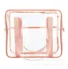Bolsa de Maquillaje Transparente Extra Grande Personalizada por el Fabricante Impermeable Pvc Bolso de Mano Bolso de Hombro Neceser Transparente para Artículos de Tocador Cosméticos
