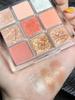 MUGELEEN Jiugongge Flash Copo de Nieve Navideño Paleta de Sombras de Ojos Placa Completa Perlada con Brillo Paleta de Sombras de Ojos Diamante Roto de 9 Colores Puro Deseo