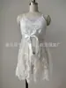 Verano Europeo y Americano Sexy Mujer Perspectiva Tentación Talla Grande Cinturón Tirante Camisón Encaje Sin Mangas Lencería