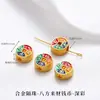 Tendência Nacional Método Antigo Pingente de Ouro de Areia Fogo Azul Gotejamento de Óleo Sorte Oco Esculpido Pérolas Incrustadas Acessórios para Pulseira Colar DIY Feito à Mão