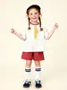 Ropa Infantil Amila 2026 Verano Nuevo Estilo Cuello Contrastante Corbata Niñas Transpirable Ligero Manga Corta