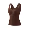 Chaleco térmico para mujer con almohadillas en el pecho incorporadas, no necesita usar sujetador, autocalentable, capa interior invisible, ropa interior de capa base, chaleco para otoño e invierno
