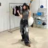 La Versión Correcta de los Nuevos Jeans Rectos Lavados Vintage Rasgados Estilo 25 de Dongdaemun, Corea