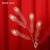 Fruta Roja Fruta de la Fortuna Adorno de Decoración de Año Nuevo Cubo de la Suerte Hoja de Ginkgo Dorada Fruta de la Prosperidad Flor de Nochevieja Flor Artificial