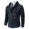 Exportação Transfronteiriça Outono e Inverno Nova Moda Masculina Casual Tricô com Capuz Tricô Juventude Jaqueta de Veludo Jaqueta