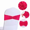 Decoración de respaldo de silla de alta elasticidad para banquete de bodas transfronterizo con lazo sin atar, fundas elásticas para sillas y correas para sillas
