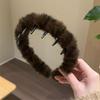 Diadema de Felpa con Estampado de Leopardo y Dientes para Mujer, Pinza para el Cabello, Goma para el Cabello, Diadema Accesorio para el Cabello 2024, Diadema de Corona Alta Estilo Miniso