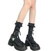 Calcetines de Encaje de Agaric Japonés Calcetines de Encaje de Media Caña Calcetines Lolita Calados con Lazo para Mujer Jk Calcetines Transpirables de Rizo