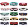 Pulseira de Pedra Natural Europeia e Americana Conjunto 8mm Pedra Vulcânica Pedra do Tigre Ágata Pinheiro Branco Fio Elástico Pulseira de Contas Pulseira