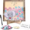 Tablero de Firma de Madera y Acrílico con Forma de Mariposa de Gran Venta para Niños, Tablero de Mensajes de Firma para Celebración de Cumpleaños, Marco de Fotos