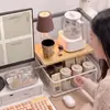 Organizador de mesa, mesa de escritório de professor, caixa de armazenamento para copos de água, mesa para funcionárias, pote de saúde, chaleira, suporte para chá e água