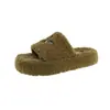 Pantuflas peludas para mujer para usar al aire libre en otoño e invierno, modernas y a la moda, versátiles para uso en interiores en casa, suela gruesa, antideslizantes, pantuflas de algodón de una sola tira