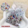 Rhinestones redondos pequeños de fondo plano al por mayor, rhinestones súper brillantes para decoración de uñas, rhinestones redondos, diamantes de agua ultrabrillantes, accesorios de diamantes para decoración de uñas, decoraciones para uñas, adornos de strass