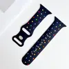 Pulseira de relógio de silicone bicolor com bolinhas coloridas gravadas, compatível com Apple Watch Séries 9, 10, 11 e iWatch Ultra