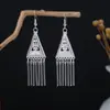 [Selección Premium] Pendientes Estilo Étnico de Minorías Vintage con Plata de Minorías Étnicas, Pendientes Largos Colgantes Florales Estilo Bohemio Único
