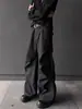 Calça Casual Longa Flare Plissada Cleanfit Retro Americana Solta Tendência Fluida Versátil