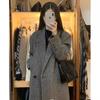 Casaco de Tweed Shanlida para Mulheres, Outono e Inverno, Elegante de Comprimento Médio, Engrossado, Petite, Casaco de Lã Estilo Hepburn
