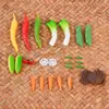 Simulação de PVC mini pimenta berinjela repolho brócolis pinça de caranguejo cena de brincadeira com comida em miniatura enfeites de supermercado brinquedos diy