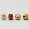 Contas Redondas de Cobre Puro Multicores, Artesanato Tradicional em Ouro, Esmalte Cloisonné Tradicional, Contas Espaçadoras com Gotejamento de Óleo, Acessórios para Joias com Contas Venda por Atacado