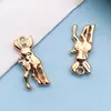 Pingente Misto de Liga de Zinco Dourado 21K Boneco de Neve Rena Floco de Neve Bengala Doce Sino Acessórios para Joias DIY