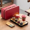 Juego de té de viaje Guochao Wenchuang Qianli Jiangshan para el hogar, negocios, regalo de acompañamiento para enviar a clientes, regalo para imprimir logo
