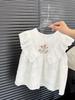 Nuevo Top sin Mangas Bordado para Niña Nuevo Verano Delgado Niña Bebé Niña Elegante Moda Bordado Estilo Ouruo