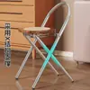 Cadeira Dobrável Retrô de Rattan Pequeno Apartamento Doméstica Dobrável Cadeira de Jantar Cadeira Nova para Varanda Cadeira que Não Ocupa Espaço