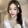 Grampo de Cabelo Estrela de Cinco Pontas Colorida com Strass Coreano Novo Qimin Clipe Bico de Pato Fofo Elegante Clipe Decorativo para Franja Infantil
