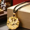 Colgante Tradicional de Esmalte de Fénix, Tendencia Nacional Patrimonio Cultural Inmaterial Colgante de Fénix de Oro Esmaltado, Collar de Fénix de Nube Auspiciosa de Estilo Nacional para Mujer