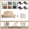 Cabecero de pétalos estilo crema cama tapizada suave cama grande dormitorio principal lujo ligero uso doméstico respaldo de cuero cama doble de 1.8 m