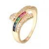 Anillo de temperamento coreano con retención de color, microincrustado de circonita, moda Joker, doble apertura, anillo ajustable, una generación de cabello