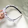 Coreano Rosa Simples Lavagem Facial Malha Gaze Arco Diamante Headwear Elegante Pacote de Cabelo Headband Internet Popular Headband para Mulheres