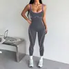 Conjunto de yoga europeo y americano de una pieza transfronterizo para mujer, bloques de color, espalda descubierta, pantalones largos de melocotón para glúteos, ropa integrada para deportes de Pilates y fitness