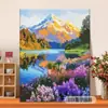Pintura al Óleo Digital DIY de Paisaje al Atardecer, Pintura al Óleo Pastoral Pintada a Mano, Pintura al Óleo Acrílica Pintada a Mano