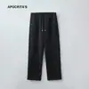 Pantalones Deportivos Casuales de Lana Transfronterizos Apo para Hombre en Invierno Gruesos Holgados Rectos Versátiles Elásticos con Cordones