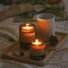 Taza de vela marrón oscuro adornos de sala de estar botella de vidrio con fragancia portavelas DIY con tapa recipiente para velas de venta al por mayor