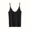 Camisola fina listrada de cashmere com alça fina para mulheres, colete sem mangas com decote V para outono e inverno, caimento justo, que abraça o corpo, para vestir por cima, lingerie sexy