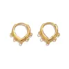 Accesorios para Pendientes de Aro Lisos con Anillas Colgantes Incrustados de Diamantes, Estilo Retro de Lujo Ligero, Chapados en Cobre Dorado, Forma de D, Accesorios para Pendientes DIY