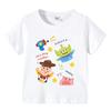 Camiseta Infantil de Algodão com Desenho Manga Curta Top Estampado de Verão para Menino Verão Roupa de Verão para Bebê Gola Redonda Manga Curta