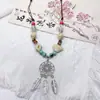 Colar de contas de cerâmica colorida Moda Retro Novo Estilo Chinês Personalidade Colar Longo Camada Dupla Colar Colar Avançado Atacado