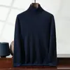 Suéter de Cachemira para Hombre Cuello Alto Base Clásico Versátil Color Sólido Suéter Pulóver Otoño e Invierno Nuevo Camisa Base de Manga Larga