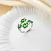 Anillos de Hoja y Pétalo de Estilo Europeo y Americano Más Vendidos Transfronterizos, Joyería de Lujo Ligero de Hoja y Tulipán a la Moda al por Mayor