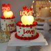 Paquete de materiales de la serie Love de San Valentín, oso, velas, cumpleaños, fiestas, decoración de pasteles, repostería, complementos