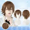 Peluca de Amazon para cosplay de anime, cabello sintético corto rizado de color recogido para hombres y mujeres, peluca de cabeza completa