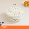 Cesta Coladora Estilo Nuevo con Tapa para Cocina Hogar Lavado de Frutas Caja de Almacenamiento para Refrigerador Doble Capa Engrosada Fregadero Colador Venta al por Mayor