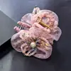 Presilha de Cabelo Cristal Flor de Fada Super, Estilo Francês Luxo Leve Toque de Alto Padrão, Presilha de Tubarão Grande para a Parte de Trás da Cabeça, Novo Estilo
