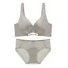 Conjunto de Lingerie de Renda Cetim Copo M Levanta e Junta Laterais Seios Pequenos Reunião do Busto Levanta Anti-Queda Sem Aro